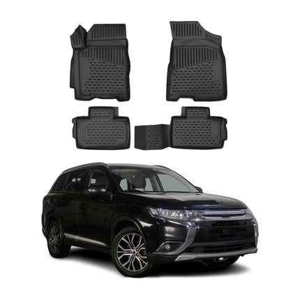 OMAC Gummimatten Fußmatten für Mitsubishi Outlander 2013-2021 TPE Schwarz 4x