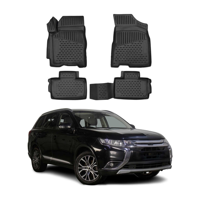OMAC Gummimatten Fußmatten für Mitsubishi Outlander 2013-2021 TPE Schwarz 4x