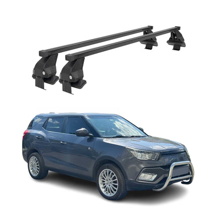 Menabo Dachträger Grundträger für Ssangyong XLV 2016-2023 Stahl Schwarz 2tlg