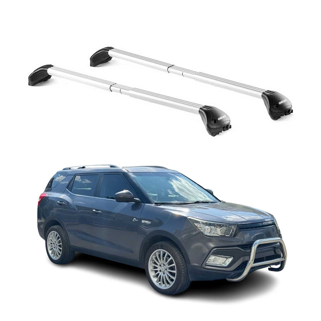 Dachträger Grundtäger für SsangYong XLV 2016-2021 5 tür 100kg Alu Silber 2x ABE