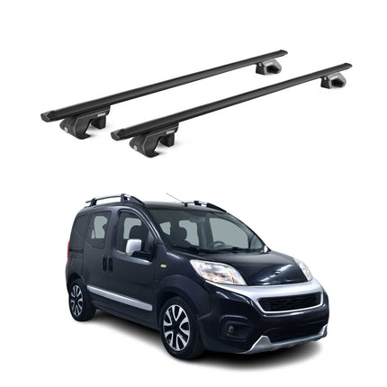 Dachträger für Fiat Fiorino Kurze Dachreling 2008-2020 5tür 90kg Alu ABE Schwarz