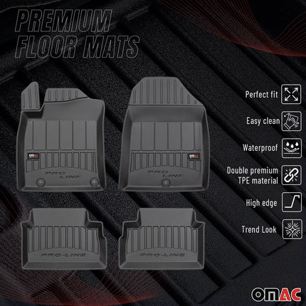 OMAC Gummi Fußmatten für Kia Ceed 2019-2026 Premium TPE 3D Automatten Schwarz 4x
