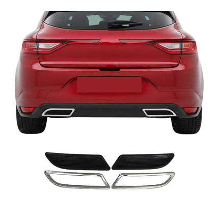 Stoßstangen Diffusor Auspuffrahmen für Renault Megane 2016-2022 Edelstahl Chrom