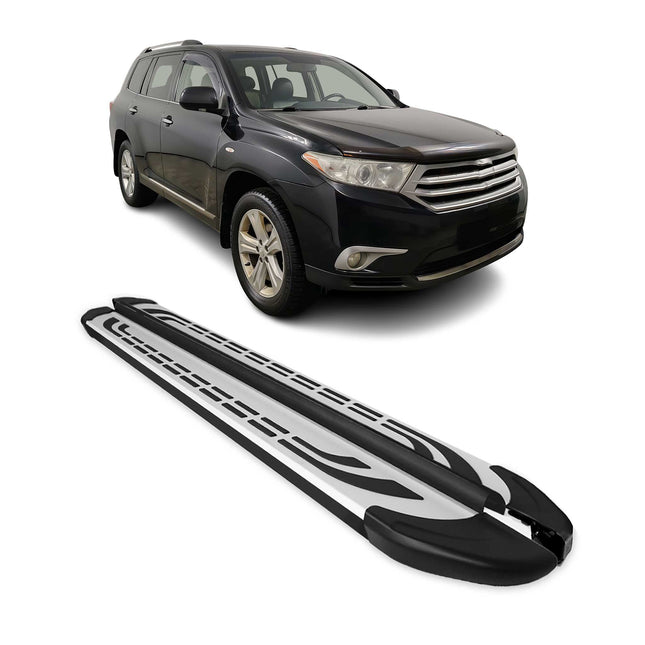 Trittbretter Schweller Seitenbretter für Toyota Highlander 2010-2013 Alu Schwarz