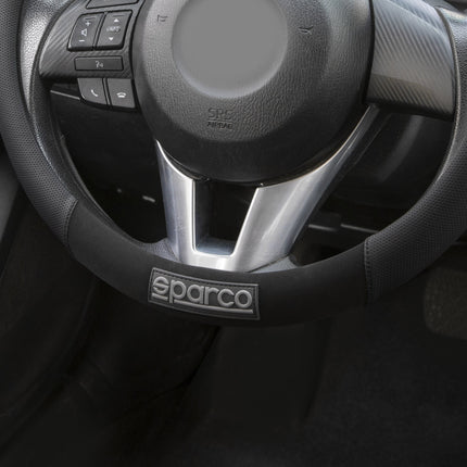 SPARCO Lenkradbezüge Lenkradschoner Lenkradschutz Schwarz Lenkradhülle Gummi