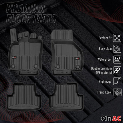 OMAC Gummi Fußmatten für VW Golf 2019-2026 Premium TPE 3D Automatten Schwarz 4x
