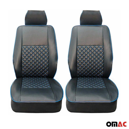 Sitzbezüge Schonbezüge für VW T5 T6 T6.1 alle 2003-2024 Leder Schwarz Blau 1+1