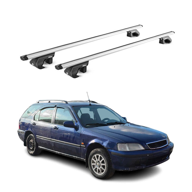 Dachträger Grundtäger für Honda Civic Kombi 1995-2011 90kg Alu Silber 2 tlg ABE