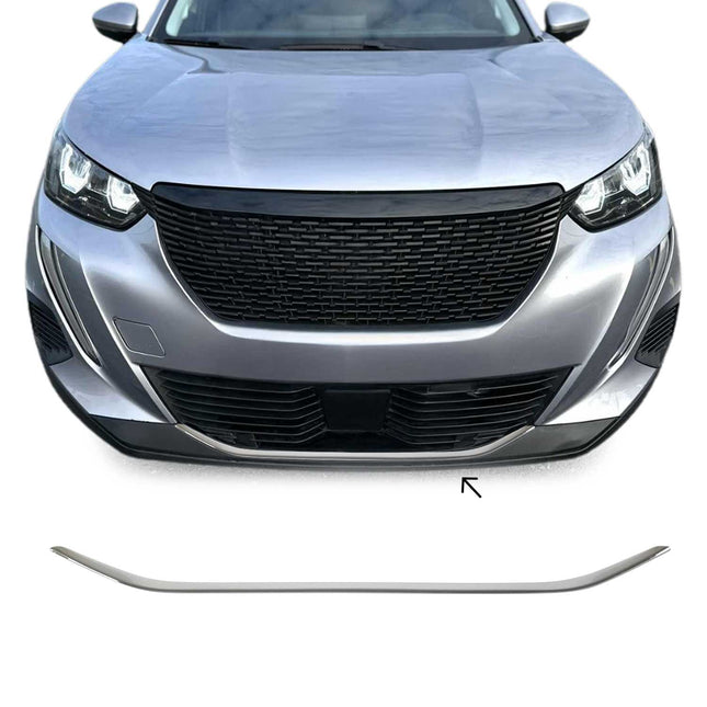 Kühlergrill Leisten Grillleisten für Peugeot 2008 2019-23 Pre-FL Edelstahl Chrom