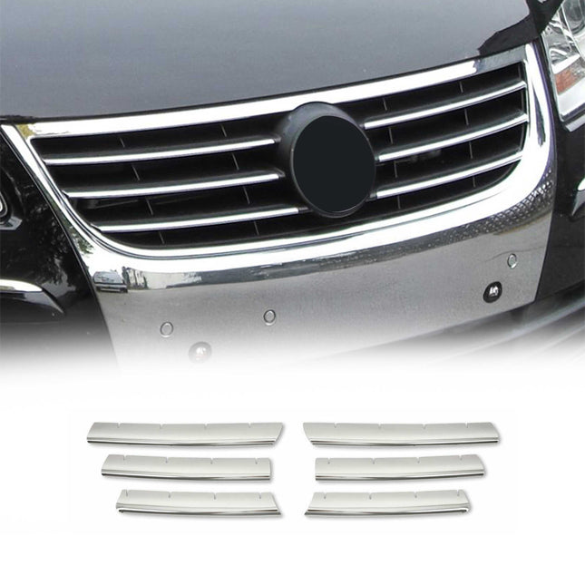 Kühlergrill Leisten Grillleisten für VW Caddy Life 2007-2010 Edelstahl Chrom 6x