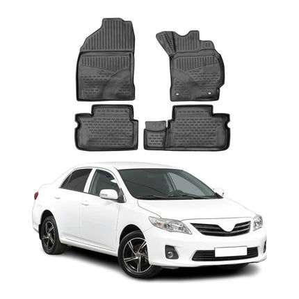 OMAC Gummimatten Fußmatten für Toyota Corolla Quest 2013-2019 RHD TPE Schwarz 4x