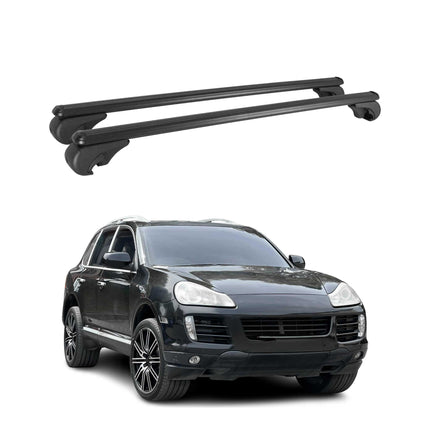 Dachträger für Porsche Cayenne 955 9PA 2003-2010 Gepäckträger Alu Schwarz 2x
