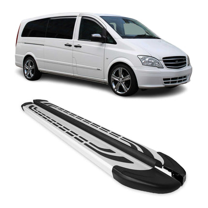 Trittbretter Seiten für Mercedes Vito Viano W639 2003-2014 L3 Extra Langer Alu