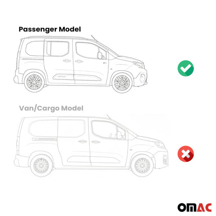 Trittbretter Seitenschweller für Opel Combo L1 Kurzer 2019-2026 Alu Schwarz 2tlg