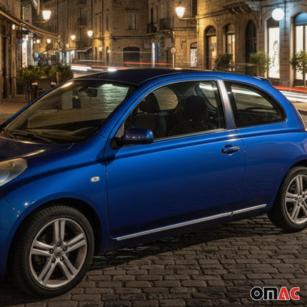 Seitentürleiste Türleisten Türschutzleiste für Nissan Micra 3 2003-2010 Chrom 2x