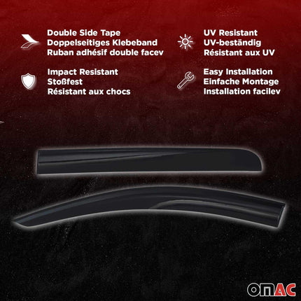 4x Windabweiser Regenabweiser für Seat Ibiza 2002-2008 Acryl Dunkel