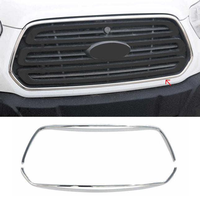 Kühlergrill Leisten Grillleisten für Ford Transit 2014-2024 Edelstahl Chrom 2x