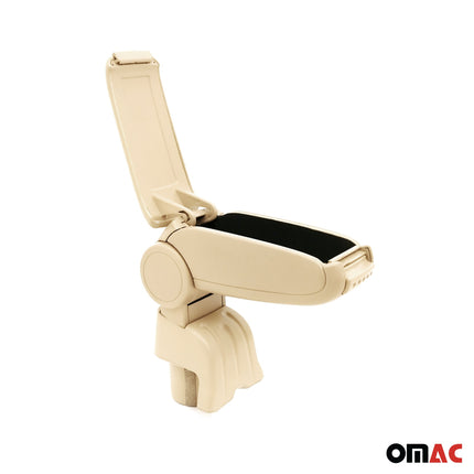 Mittelarmlehne Armlehne für VW Polo 6R Limousine 5D 2009-2017 PU-Leder ABS Beige