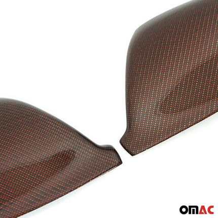 Spiegelkappen Spiegelabdeckung für VW Caravelle T5 2010-15 Kohlefaser Carbon Rot