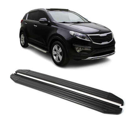 Trittbretter Seitenschweller für Kia Sportage 2010-2015 ABE Schwarz Alu