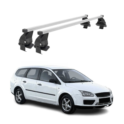 Menabo Dachträger Grundtäger für Ford Focus Kombi 2004-2011 50kg Stahl Silber 2x