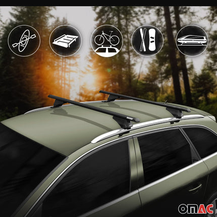 Menabo Dachträger Grundtäger für Ford Mondeo Turnier 2014-2022 75kg Alu Schwarz