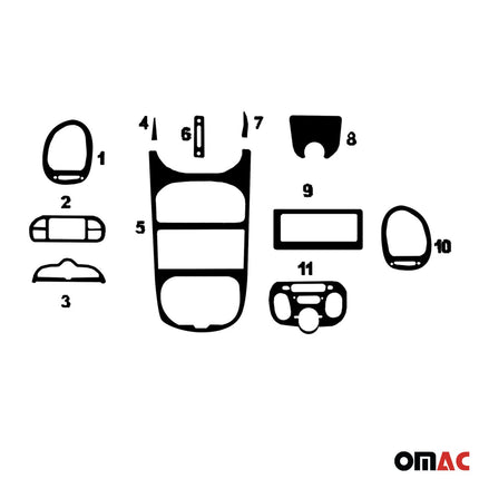 Innenraum Dekor Cockpit für Peugeot 206 1998-2009 Wurzelholz Optik 11tlg