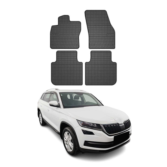 OMAC Gummi Fußmatten für Skoda Kodiaq 2016-2024 Automatten Gummi TPE Schwarz 4x