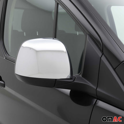 Spiegelkappen Spiegelabdeckung für Ford Connect 2014-19 Pre-FL Chrom ABS Silber