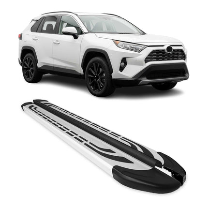 Trittbretter Seitenschweller für Toyota RAV4 Hybrid 2019-2025 Silber 2 tlg