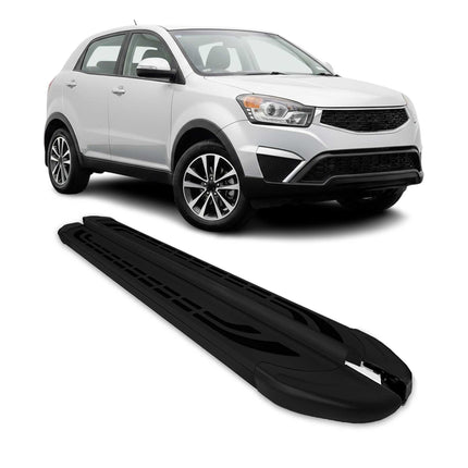 Trittbretter Seitenschweller für Ssangyong Korando C 2011-2019 Alu Schwarz
