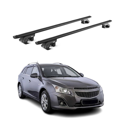 Dachträger Grundtäger für Chevrolet Cruze Kombi 2012-2016 90kg Alu Schwarz ABE