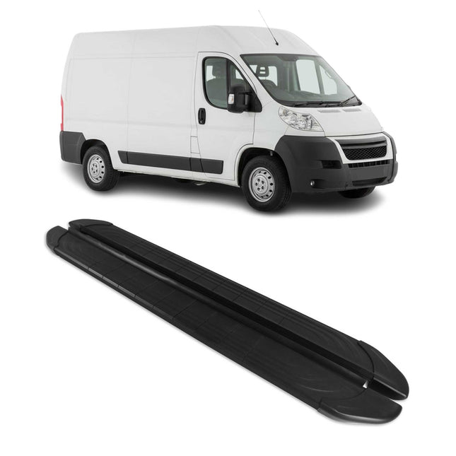 Trittbretter Seitenschweller für Citroen Jumper 2006-2026 L2 Aluminium Schwarz