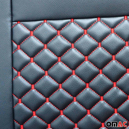 Sitzbezüge Schonbezüge für Ford Transit 2000-2014 Kunstleder Schwarz Rot
