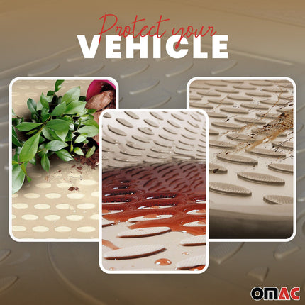 OMAC Gummimatten Fußmatten für VW Passat 1996-2005 TPE Automatten Beige 4x