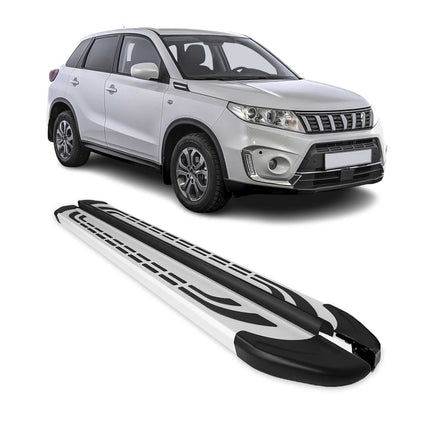 Trittbretter Seitenschweller Seitenbretter für Suzuki Vitara 2015-2026 Alu Grau