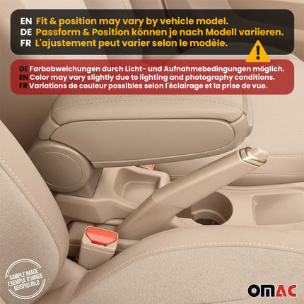 Mittelarmlehne Armlehne Mittelkonsole für Peugeot 208 2012-2019 PU-Leder Beige