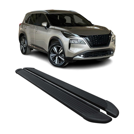 Seitenschweller Trittbretter Schweller für Nissan X-Trail 2022-2026 Alu Schwarz