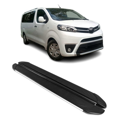 Trittbretter Seitenschweller für Toyota Proace 2016-2026 L1 Alu Schwarz Grau