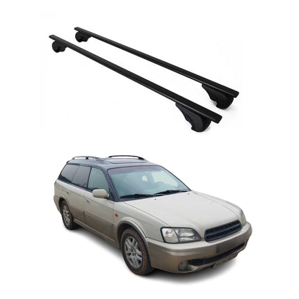 Dachträger Grundtäger für Subaru Outback 1995-2003 75kg Metall Schwarz 2 tlg