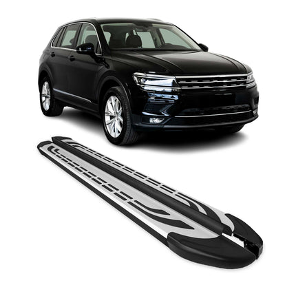 Trittbretter Seitenschweller für VW Tiguan Allspace 2016-2023 Schwarz Alu
