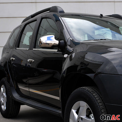 Spiegelkappen Spiegelabdeckung für Dacia Sandero 2008-2020 Edelstahl Chrom 2tlg