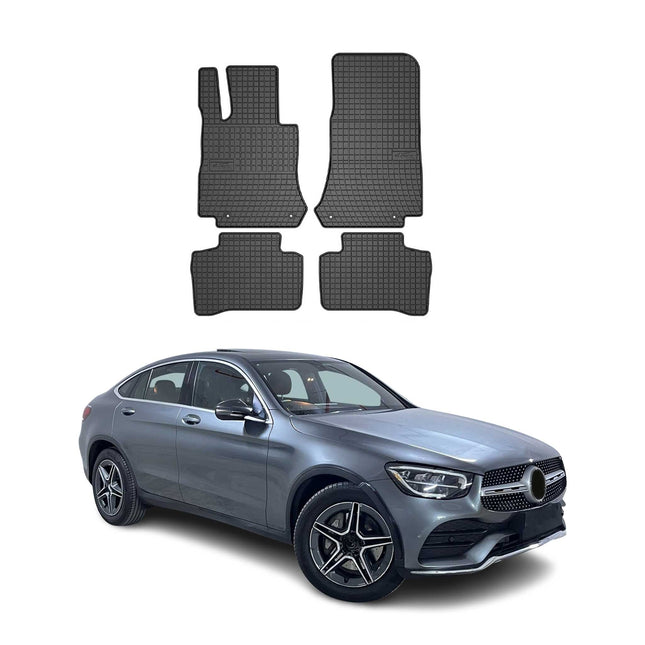 OMAC Gummi Fußmatten für Mercedes GLC Klasse X253 2015-2022 Automatte Schwarz 4x