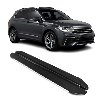Trittbretter Seitenschweller für VW Tiguan Allspace 2016-2023 Alu Schwarz Grau
