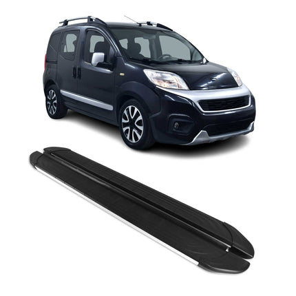Trittbretter Seitenschweller für Fiat Fiorino 2008-2024 Aluminium Schwarz Silber