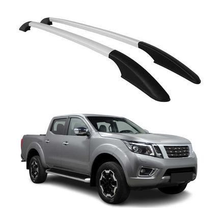 Alu Dachreling Relingträger für Nissan Navara D23 2015-2023 Double Cab Silber 2x