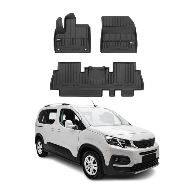 OMAC Gummi Fußmatten für Peugeot Rifter 2018-2024 Premium TPE Automatten 3tlg