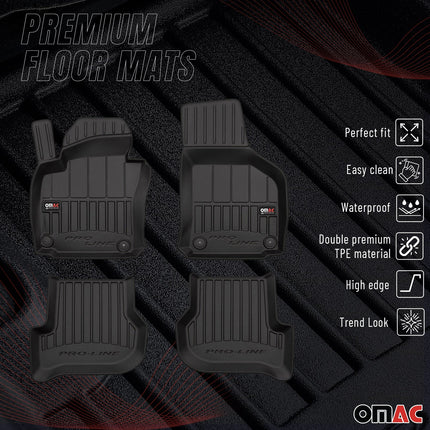 OMAC Gummi Fußmatten für VW Golf Mk5 Mk6 GTI 2003-2013 Premium Gummi Schwarz 4x