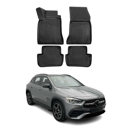 OMAC Fußmatten Gummimatten für Mercedes GLA X156 2014-2020 Automatten Schwarz 4x