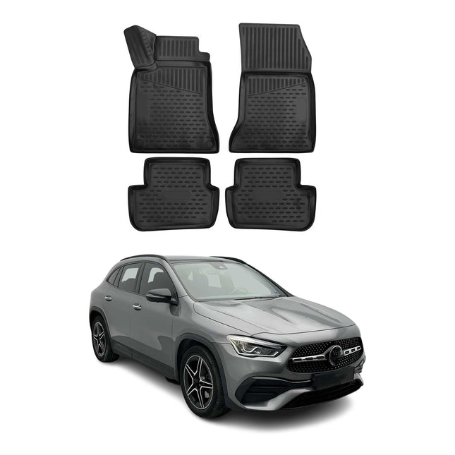 OMAC Fußmatten Gummimatten für Mercedes GLA X156 2014-2020 Automatten Schwarz 4x